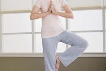 Tree pose is one of the 26 postures of Bikram yoga.