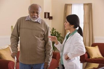 Psychiatric technicians talk to patients to monitor their progress.