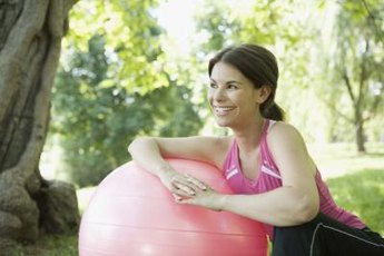 A stability ball is a great tool for belly workouts.