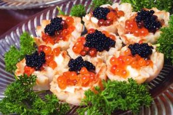 Eat caviar in only small amounts because it's high in cholesterol.