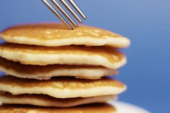 Adding blueberries to pancakes provides antioxidant flavonoids.