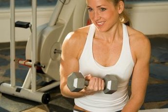Biceps curls develop the biceps at the front of your arms.