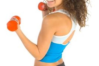 Many people use small dumbbells to increase the resistance in their aerobics classes.