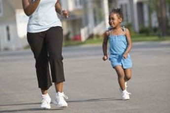 Jogging can be a family activity.