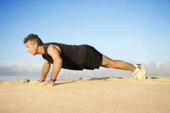 Pushups are considered a total-body exercise because they recruit muscles in your chest, abs, arms, hips and legs.