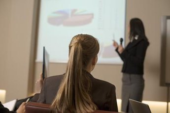 Good presenters balance images with their script.