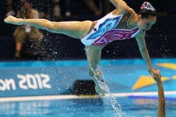 Spectacular lifts are a big part of synchonized swimming.