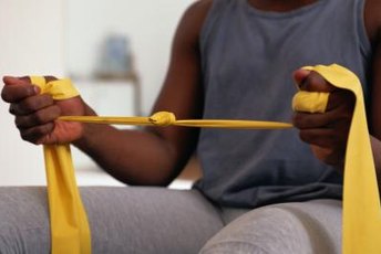 You can add resistance bands to the workout, if your machine is set up for it.
