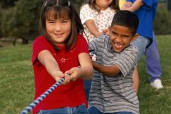A simple game, such as tug-o-war, can build a youth's arm muscles.