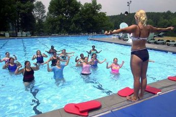 Water aerobics can be fun and challenging.