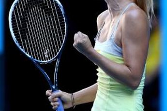 Pro player Maria Sharapova stays positive during a match.