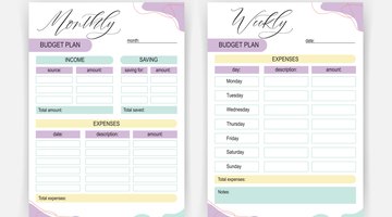 Set of budget planners for month and week. Minimalist simple printable planner.