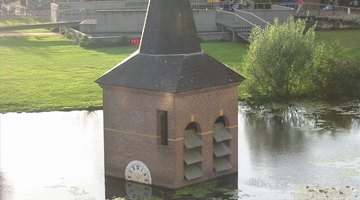 Submerged clock on the University of Twente campus