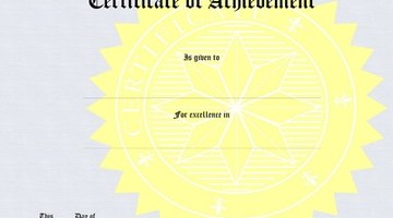 Stock image of certificate of achievement