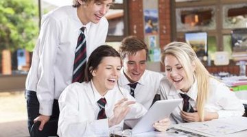 High school students playing game.