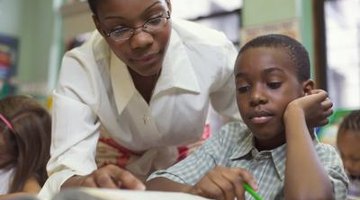 Child learning in classroom.