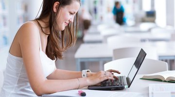 Student working on laptop