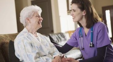 Some nurses help patients at home.