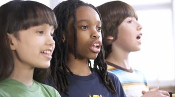 Children singing.