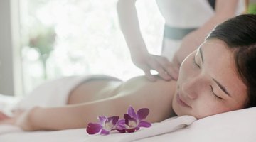 Woman receiving massage.