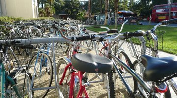 Many students use bicycles to get around the 7000-acre campus.