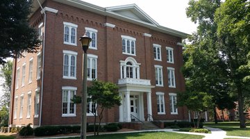  The administration building at Eureka College at 300 College Avenue, Eureka, Illinois. It has an Italianate design with Federal-influenced windows and Georgian main entrances.