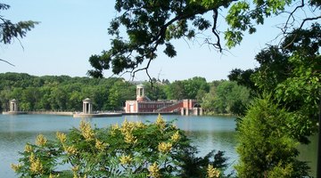 Photo of University of Saint Mary of the Lake Boat House from across the lake. Taken by Ken Torbeck.