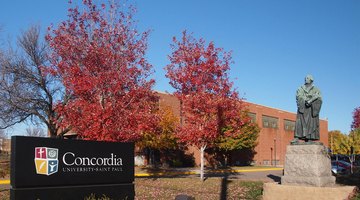  Main entrance to the Concordia University–Saint Paul campus, Saint Paul, Minnesota, USA.  Viewed from the southwest.