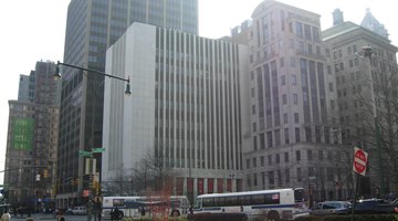 Brooklyn Law School's main building at 250 Joralemon Street, Brooklyn, New York. The 1994 new classical Fell Hall tower by architect Robert A. M. Stern to the right.