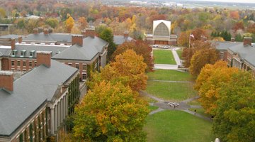 Eastman Quad from the balcony of Rush Rhees Library.