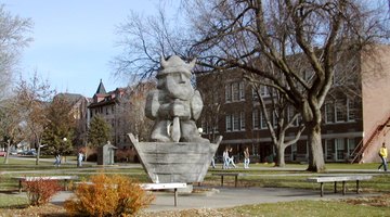 Campus statute of Ole, Augustana's mascot.