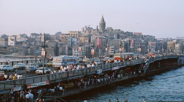 A view of modern Istanbul shows both ancient and modern architecture.