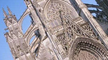 Medieval cathedrals were characterized by Gothic arches and flying buttresses.