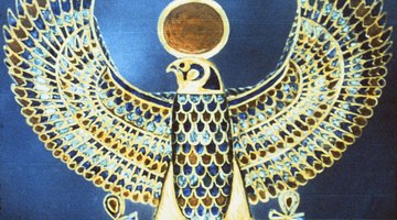 A depiction of Horus, the falcon-headed Egyptian god of the sky.