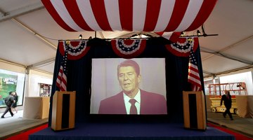 Projection of President Ronald Reagan during a Presidential election debate