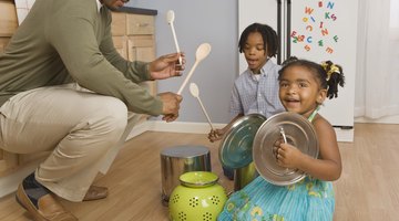 Young children can explore music with common household objects.