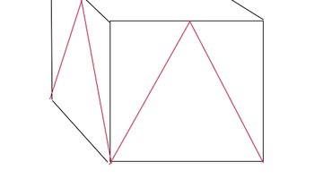 Each side is cut into a triangle.