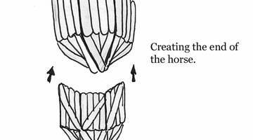 Creating the end of the horse.