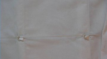 Back of Roman shade with loops spread