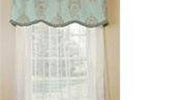 A valance with trim.