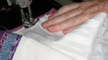 Sewing the side of the heading tape