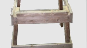 Table saw stand made of leftover lumber.
