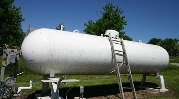 A large tank at a propane dealer.