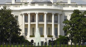 The White House has a round portico.