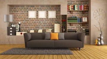 Brown furniture goes well with a brick home.