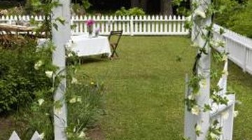 Tall gate posts are often used to support overhead arches or trellises.