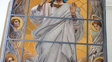 This art also shows a depiction of Jesus and the style of clothing worn during the time.