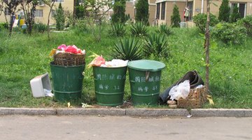 Keep the lids on your garbage cans with a heavy brick.