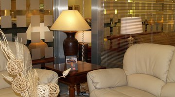 Table lamps are necessary to light small spaces within the open floor plan of a loft and add to the decor.