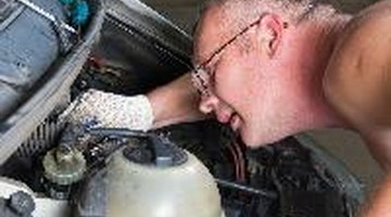 Mechanic fixing car